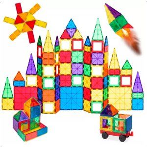Best Choice Products 110-Piece  Magnetic Tiles Set Construction Building Block